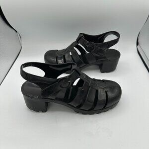 Unbranded Black Y2K Chunky Jelly Sandals Women's 9
